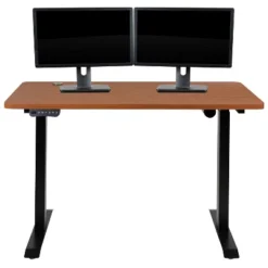 Flash Furniture Electric Height Adjustable Standing Desk - Table Top 48" Wide - 24" Deep -Furniture GUEST 2738194b 368a 40ec 8165 862a1086129d