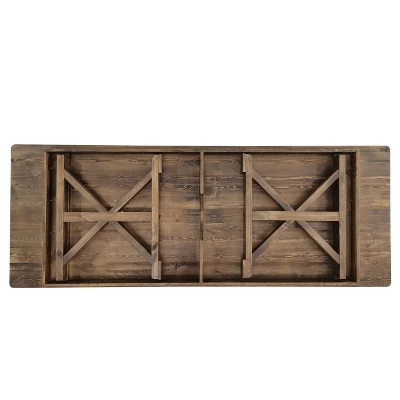 Flash Furniture HERCULES 9' X 40" Rectangular Solid Pine Folding Farm Table With X Legs 9 Flash Furniture HERCULES 9' X 40" Rectangular Solid Pine Folding Farm Table With X Legs - Image 9