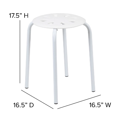 Flash Furniture Plastic Nesting Stack Stools, 17.5"Height (5 Pack) 4 Flash Furniture Plastic Nesting Stack Stools, 17.5"Height (5 Pack) - Image 4