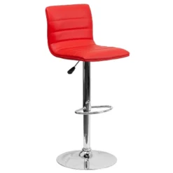 Flash Furniture Modern Vinyl Adjustable Height Barstool With Horizontal Stitch Back -Furniture GUEST 27e723e3 5ff1 42c9 8b66 8b38b166428d