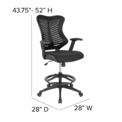 Flash Furniture High Back Designer Black Mesh Drafting Chair With LeatherSoft Sides And Adjustable Arms 11 Flash Furniture High Back Designer Black Mesh Drafting Chair With LeatherSoft Sides And Adjustable Arms -Furniture GUEST 27fe0c24 a5d2 483c 9599 42f34397a68b