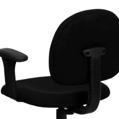 Flash Furniture Wayne Mid-Back Black Fabric Swivel Task Office Chair With Adjustable Arms -Furniture GUEST 283ec1d1 16f4 4d4f a560 613b8c6e40b4
