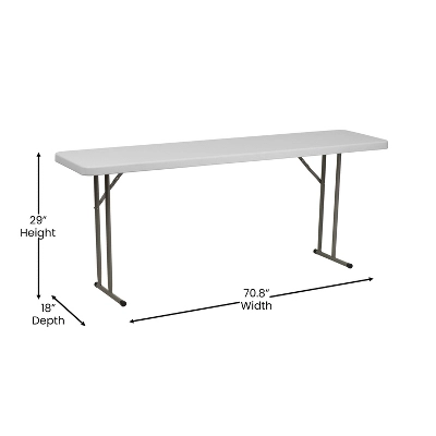Flash Furniture 6-Foot Plastic Folding Training Table 2 Flash Furniture 6-Foot Plastic Folding Training Table - Image 2