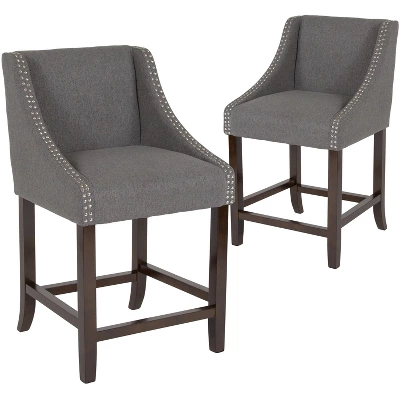 Flash Furniture Carmel Series 24" High Transitional Wood Counter Height Stool With Accent Nail Trim, Set Of 2 16 Flash Furniture Carmel Series 24" High Transitional Wood Counter Height Stool With Accent Nail Trim, Set Of 2 - Image 16