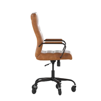 Flash Furniture Whitney High Back Executive Swivel Office Chair With Black Frame, Arms, And Transparent Roller Wheels 6 Flash Furniture Whitney High Back Executive Swivel Office Chair With Black Frame, Arms, And Transparent Roller Wheels - Image 6