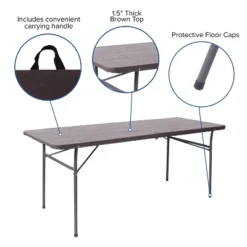 Flash Furniture 6-Foot Bi-Fold Plastic Banquet And Event Folding Table With Carrying Handle 19 Flash Furniture 6-Foot Bi-Fold Plastic Banquet And Event Folding Table With Carrying Handle -Furniture GUEST 28a8e125 88ba 4115 9e7b 014533d6c33e