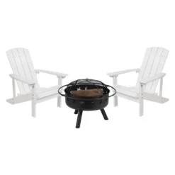 Flash Furniture 3 Piece Charlestown Poly Resin Wood Adirondack Chair Set With Fire Pit - Star And Moon Fire Pit With Mesh Cover 25 Flash Furniture 3 Piece Charlestown Poly Resin Wood Adirondack Chair Set With Fire Pit - Star And Moon Fire Pit With Mesh Cover -Furniture GUEST 28c0f3af 11f6 4a8b 8c3b 857b436267d4