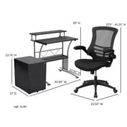 Flash Furniture Work From Home Kit - Black Computer Desk, Ergonomic Mesh Office Chair And Locking Mobile Filing Cabinet With Side Handles 13 Flash Furniture Work From Home Kit - Black Computer Desk, Ergonomic Mesh Office Chair And Locking Mobile Filing Cabinet With Side Handles -Furniture GUEST 28c26666 4905 44c4 8d1e 25920f67c3d1