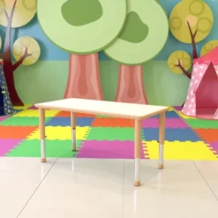Flash Furniture 23.625"W X 47.25"L Rectangular Plastic Height Adjustable Activity Table -Furniture GUEST 2942703c a9e0 4609 9391 2d7ceef48b01