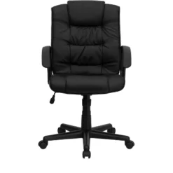Mid-Back LeatherSoft Ripple And Accent Stitch Upholstered Swivel Task Office Chair With Arms Black Leather - Flash Furniture 5 Mid-Back LeatherSoft Ripple And Accent Stitch Upholstered Swivel Task Office Chair With Arms Black Leather - Flash Furniture -Furniture GUEST 2945bb74 5641 4821 9a84 ba1386750c95