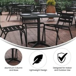 Flash Furniture Mellie 31.5'' Square Aluminum Indoor-Outdoor Table With Base 15 Flash Furniture Mellie 31.5'' Square Aluminum Indoor-Outdoor Table With Base -Furniture GUEST 295c6885 ea83 4abe aeaa 32bbd362f335