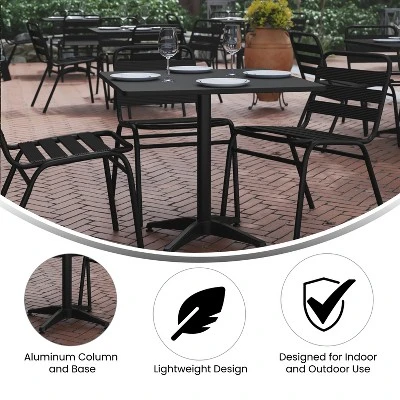 Flash Furniture Mellie 31.5'' Square Aluminum Indoor-Outdoor Table With Base 5 Flash Furniture Mellie 31.5'' Square Aluminum Indoor-Outdoor Table With Base - Image 5