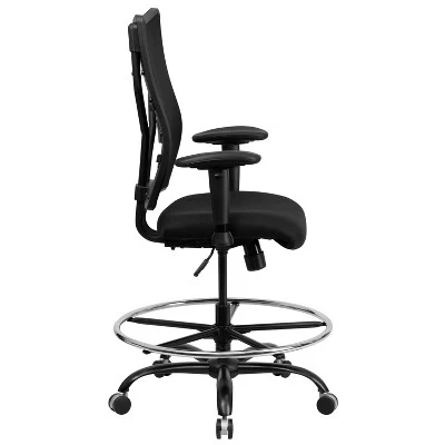 HERCULES Series 400 Lb. Capacity Big & Tall Drafting Chair Black Mesh - Flash Furniture 1 HERCULES Series 400 Lb. Capacity Big & Tall Drafting Chair Black Mesh - Flash Furniture