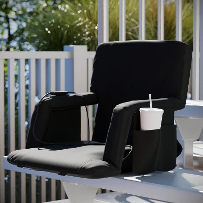 Flash Furniture Malta Portable Heated Reclining Stadium Chair With Armrests, Heated Padded Back & Heated Seat With Dual Storage Pockets And Backpack Straps 1 Flash Furniture Malta Portable Heated Reclining Stadium Chair With Armrests, Heated Padded Back & Heated Seat With Dual Storage Pockets And Backpack Straps