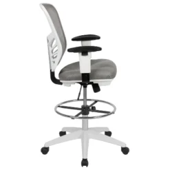 Flash Furniture Mid-Back Mesh Ergonomic Drafting Chair With Adjustable Chrome Foot Ring, Adjustable Arms -Furniture GUEST 29d2be1f 462d 49fd a178 f0f9eeb276a2