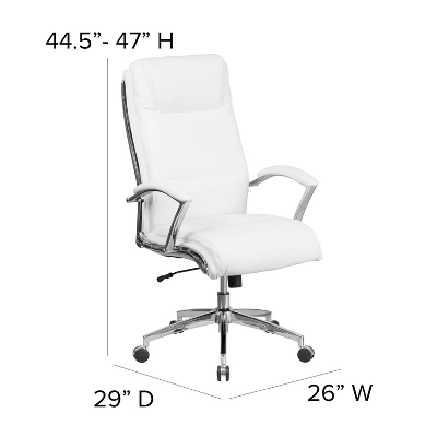 Flash Furniture High Back Designer Smooth Upholstered Executive Swivel Office Chair With Chrome Base And Arms 5 Flash Furniture High Back Designer Smooth Upholstered Executive Swivel Office Chair With Chrome Base And Arms - Image 5