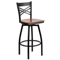Flash Furniture Black ''X'' Back Swivel Metal Barstool -Furniture GUEST 2a2bd5a4 6fca 4ef9 9b26 45caa1aae2da