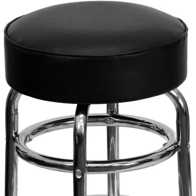 Flash Furniture Double Ring Chrome Barstool 4 Flash Furniture Double Ring Chrome Barstool - Image 4