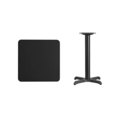 Flash Furniture 24'' Square Black Laminate Table Top With 22'' X 22'' Table Height Base