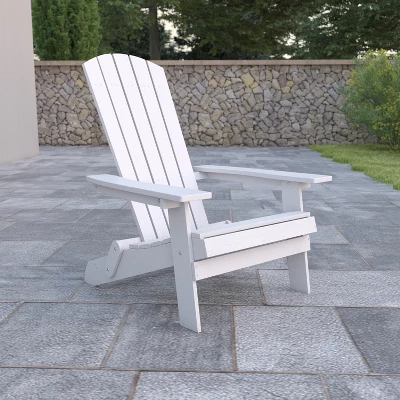 Flash Furniture Charlestown All-Weather Poly Resin Indoor/Outdoor Folding Adirondack Chair 1 Flash Furniture Charlestown All-Weather Poly Resin Indoor/Outdoor Folding Adirondack Chair