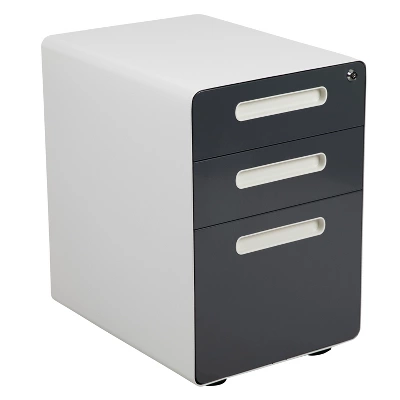 Flash Furniture Ergonomic 3-Drawer Mobile Locking Filing Cabinet With Anti-Tilt Mechanism And Hanging Drawer For Legal & Letter Files 13 Flash Furniture Ergonomic 3-Drawer Mobile Locking Filing Cabinet With Anti-Tilt Mechanism And Hanging Drawer For Legal & Letter Files - Image 13