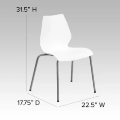 Flash Furniture HERCULES Series 770 Lb. Capacity White Stack Chair With Lumbar Support And Silver Frame 11 Flash Furniture HERCULES Series 770 Lb. Capacity White Stack Chair With Lumbar Support And Silver Frame -Furniture GUEST 2c98291d 6f86 450a 80f0 3c56115f26a5