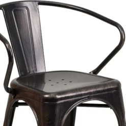 Flash Furniture Commercial Grade Metal Indoor-Outdoor Chair With Arms -Furniture GUEST 2ca5812d 05f3 478f 8e39 1a465f83b254