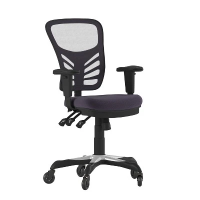 Flash Furniture Nicholas Mid-Back Multifunction Executive Swivel Ergonomic Office Chair With Adjustable Arms And Transparent Roller Wheels 13 Flash Furniture Nicholas Mid-Back Multifunction Executive Swivel Ergonomic Office Chair With Adjustable Arms And Transparent Roller Wheels - Image 13