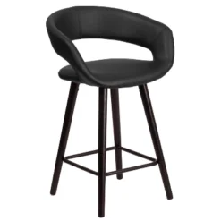 Flash Furniture Brynn Series 24'' High Contemporary Vinyl Rounded Back Counter Height Stool With Cappuccino Wood Frame 22 Flash Furniture Brynn Series 24'' High Contemporary Vinyl Rounded Back Counter Height Stool With Cappuccino Wood Frame -Furniture GUEST 2d3c0955 be9a 4b1d 90b1 9a1bac7a1f7c
