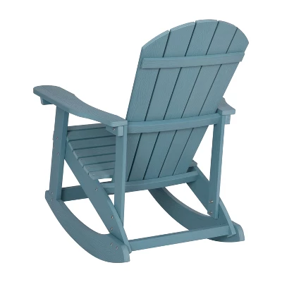 Flash Furniture Savannah All-Weather Poly Resin Wood Adirondack Rocking Chair With Rust Resistant Stainless Steel Hardware 6 Flash Furniture Savannah All-Weather Poly Resin Wood Adirondack Rocking Chair With Rust Resistant Stainless Steel Hardware - Image 6
