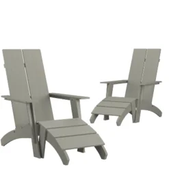 Flash Furniture Set Of 2 Sawyer Modern All-Weather Poly Resin Wood Adirondack Chairs With Foot Rests 22 Flash Furniture Set Of 2 Sawyer Modern All-Weather Poly Resin Wood Adirondack Chairs With Foot Rests -Furniture GUEST 2da324f0 0bf9 445e 9862 be762a8f044c