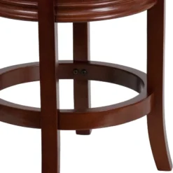 Flash Furniture 24'' High Backless Wood Counter Height Stool With Carved Apron And LeatherSoftSoft Swivel Seat 16 Flash Furniture 24'' High Backless Wood Counter Height Stool With Carved Apron And LeatherSoftSoft Swivel Seat -Furniture GUEST 2dd042ca 396b 45a0 8088 ba34703996cd