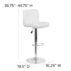 Flash Furniture Contemporary Vinyl Adjustable Height Barstool With Rolled Seat And Chrome Base 19 Flash Furniture Contemporary Vinyl Adjustable Height Barstool With Rolled Seat And Chrome Base -Furniture GUEST 2e154a75 2c01 428e 815d 30c939d6d9a8
