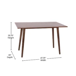 Flash Furniture Hatfield 47 Inch Mid-Century Modern Wood Dining Table, Wood Kitchen Table, Dark Walnut -Furniture GUEST 2e6decc3 c442 4b18 8540 cfd67f74f35a