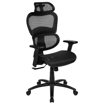 Flash Furniture Ergonomic Mesh Office Chair With 2-to-1 Synchro-Tilt, Adjustable Headrest, Lumbar Support, And Adjustable Pivot Arms 14 Flash Furniture Ergonomic Mesh Office Chair With 2-to-1 Synchro-Tilt, Adjustable Headrest, Lumbar Support, And Adjustable Pivot Arms - Image 14