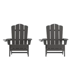 Flash Furniture Newport Adirondack Chair With Cup Holder, Weather Resistant HDPE Adirondack Chair -Furniture GUEST 2ea9a5e5 b5d3 4f5c 8329 334efd2abf26