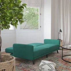 Flash Furniture Sophia Premium Split Back Sofa Futon, Convertible Sleeper Couch For Small Spaces In Soft Upholstery With Solid Wooden Legs -Furniture GUEST 2f3a4076 eaed 45cc bfec 5fb1e46f0d9e