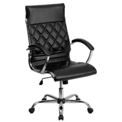 Flash Furniture High Back Designer Quilted LeatherSoft Executive Swivel Office Chair With Chrome Base And Arms -Furniture GUEST 2f4804b2 be82 424b 9c61 9b063e9acef9