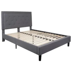 Flash Furniture Roxbury Tufted Upholstered Platform Bed With 10 Inch CertiPUR-US Certified Foam And Pocket Spring Mattress -Furniture GUEST 2f738740 c465 4adf b1c2 a7d3dfcf3d36