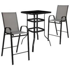 Flash Furniture Outdoor Dining Set - 2-Person Bistro Set - Outdoor Glass Bar Table With All-Weather Patio Stools 24 Flash Furniture Outdoor Dining Set - 2-Person Bistro Set - Outdoor Glass Bar Table With All-Weather Patio Stools -Furniture GUEST 3033c75d 34b7 4689 94a7 e96e0d7887d6