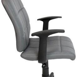 Flash Furniture Mid-Back Gray Quilted Vinyl Swivel Task Office Chair With Arms -Furniture GUEST 3092c7b5 b964 4dcd 84a5 c79d1206794e