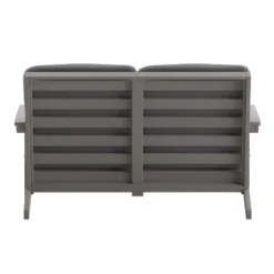 Flash Furniture Charlestown All-Weather Poly Resin Wood Adirondack Style Deep Seat Patio Loveseat With Cushions -Furniture GUEST 30cdff29 9e33 44d7 9272 3e15af9ee3d8