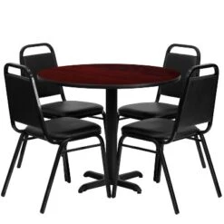 Flash Furniture 36'' Round Laminate Table Set With X-Base And 4 Trapezoidal Back Banquet Chairs 9 Flash Furniture 36'' Round Laminate Table Set With X-Base And 4 Trapezoidal Back Banquet Chairs -Furniture GUEST 315ca42f 4e26 4bd6 adf1 85222d9e7634