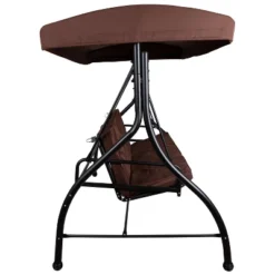 Flash Furniture Tellis 3-Seat Outdoor Steel Converting Patio Swing Canopy Hammock With Cushions / Outdoor Swing Bed -Furniture GUEST 32040804 fad1 48c5 973d 8f87484296f0