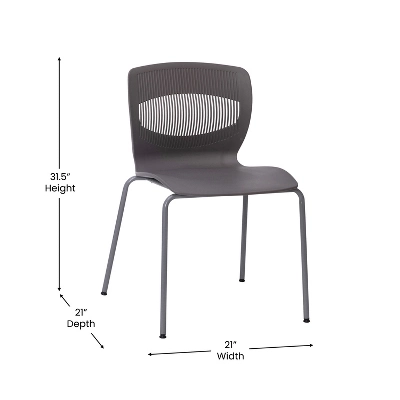 Flash Furniture HERCULES Series Set Of 5 Commercial Grade 770 Lb. Capacity Ergonomic Stack Chair With Lumbar Support And Steel Frame 6 Flash Furniture HERCULES Series Set Of 5 Commercial Grade 770 Lb. Capacity Ergonomic Stack Chair With Lumbar Support And Steel Frame - Image 6