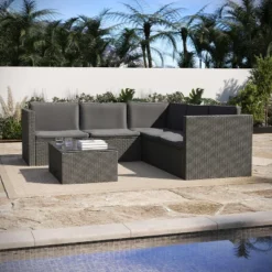 Flash Furniture Roan Indoor/Outdoor L-Shaped Sectional With Coffee Table In Wicker PE Rattan With Cushions 27 Flash Furniture Roan Indoor/Outdoor L-Shaped Sectional With Coffee Table In Wicker PE Rattan With Cushions -Furniture GUEST 33b55f84 215a 4783 9d95 ac73108873d4