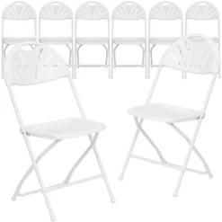 Flash Furniture 8 Pack HERCULES Series 650 Lb. Capacity Plastic Fan Back Folding Chair -Furniture GUEST 33fd154b 800d 48ec 9746 8760f2feecbd