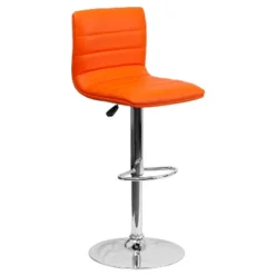 Flash Furniture Modern Vinyl Adjustable Height Barstool With Horizontal Stitch Back -Furniture GUEST 34ca6657 18b5 4975 8b14 35cab7be758b