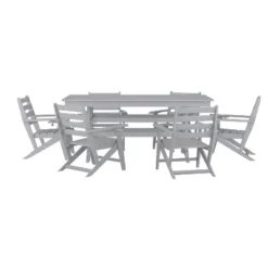 Flash Furniture Tolleson Commercial 7 Piece Adirondack Dining Set With 72" Rectangle Indoor/Outdoor Recycled HDPE Table And 6 Chairs With Cupholders 32 Flash Furniture Tolleson Commercial 7 Piece Adirondack Dining Set With 72" Rectangle Indoor/Outdoor Recycled HDPE Table And 6 Chairs With Cupholders -Furniture GUEST 353622e3 0294 4707 a1bc d89db34639ad