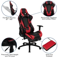 Flash Furniture X30 Gaming Chair Racing Office Ergonomic Computer Chair With Fully Reclining Back And Slide-Out Footrest In Red LeatherSoft 18 Flash Furniture X30 Gaming Chair Racing Office Ergonomic Computer Chair With Fully Reclining Back And Slide-Out Footrest In Red LeatherSoft -Furniture GUEST 3550221b 1ec4 4f86 bd2c 548c67808f8e